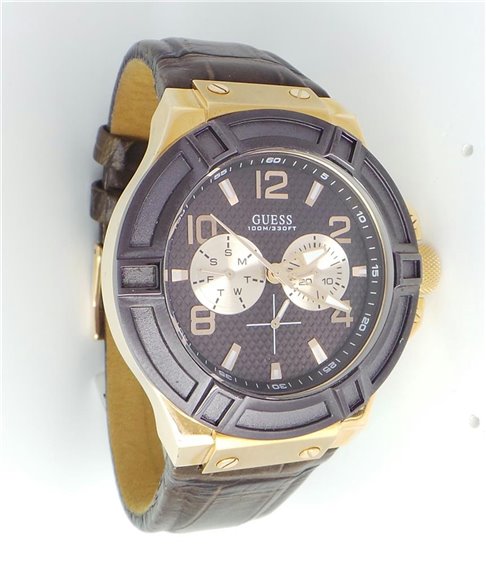 Orologio guess uomo pelle marrone sale